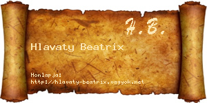 Hlavaty Beatrix névjegykártya